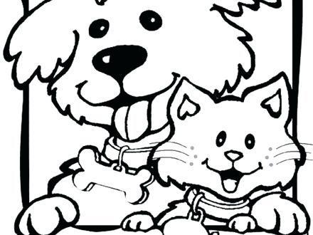 440x330 Kittens Coloring Pages Dog And Cat Coloring Pages Coloring Home