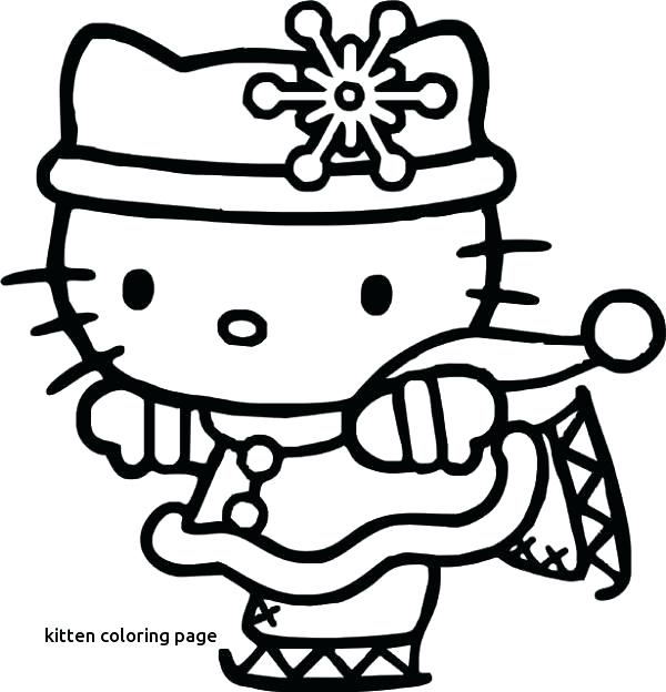 600x624 Kitten Coloring Pages Page Pretty Elegant Free Christmas Kitten
