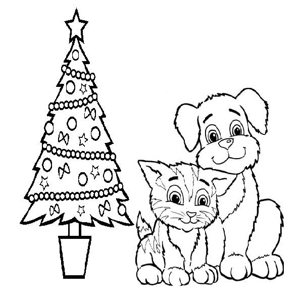 600x600 Cat Christmas Coloring Pages Beautiful Dog And Cat Coloring Pages