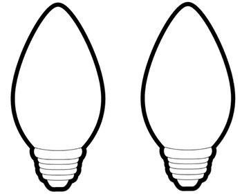 350x280 Large Christmas Light Bulb Coloring Page