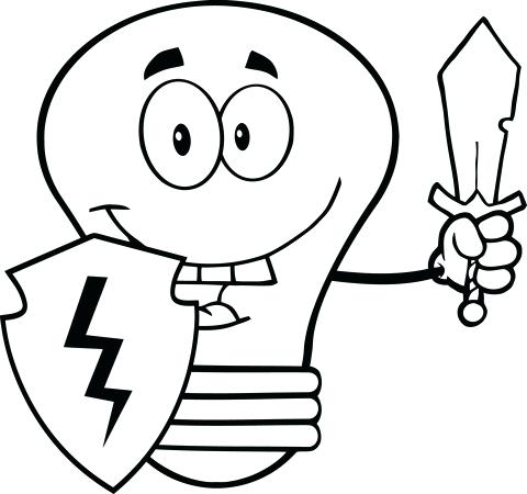 480x450 Light Bulb Coloring Page Together With Click To See Printable
