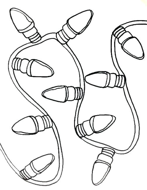 502x650 Christmas Lights Coloring Pages With Lights Coloring Page Lights