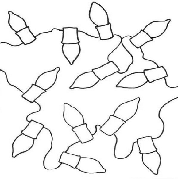 580x583 Printable Christmas Tree Lights Coloring Page