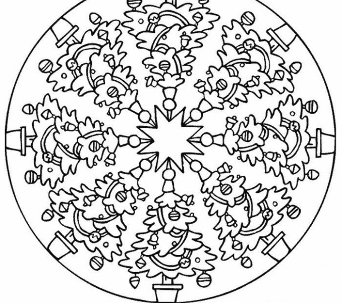 678x600 Christmas Mandala Coloring Pages Printable Coloring Page
