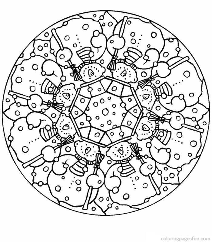 700x800 Christmas Mandala Coloring Pages Printable