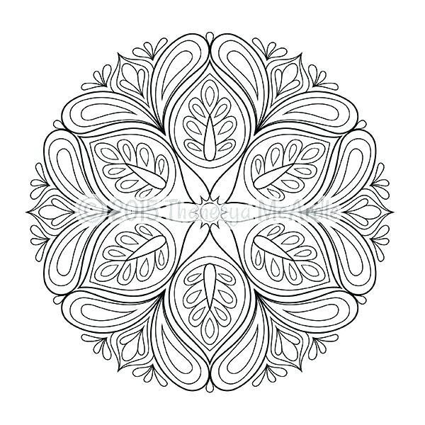 600x600 Simple Flower Mandala Coloring Pages Print Mandalas Book