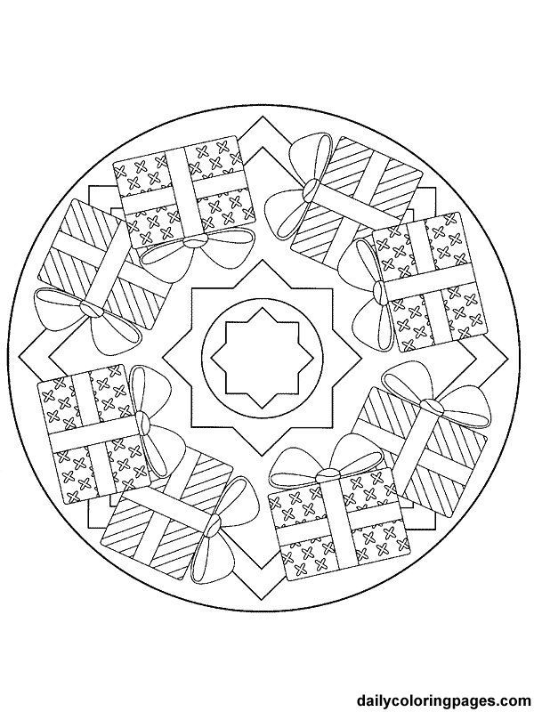 600x800 Christmas Gift Mandala Coloring