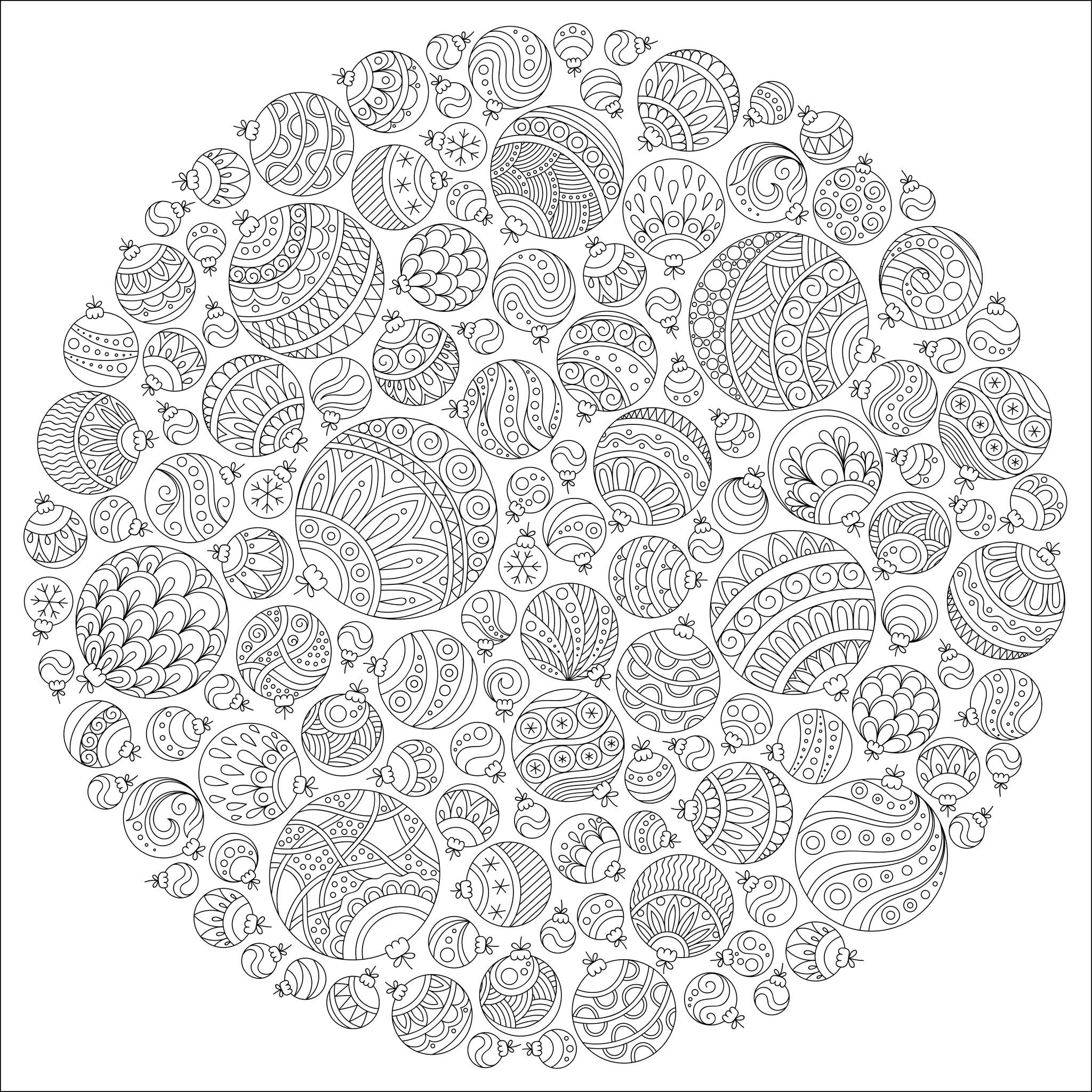2048x2048 Christmas Ball Ornaments Mandala
