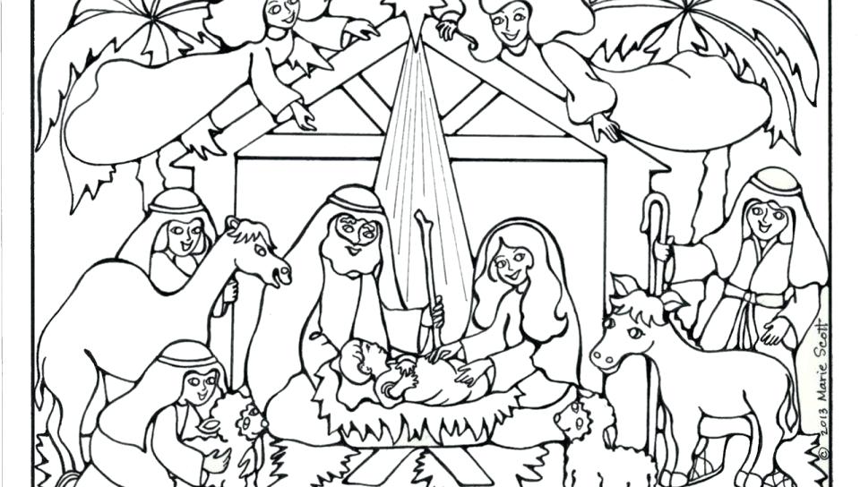 960x544 Manger Coloring Pages Baby In Manger Coloring Page Free Printable