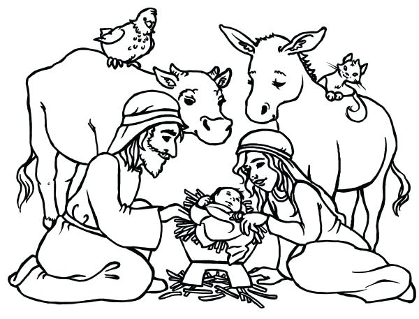 600x457 Nativity Coloring Page