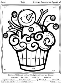 236x314 Christmas Math Activities Christmas Computation Cupcakes Color