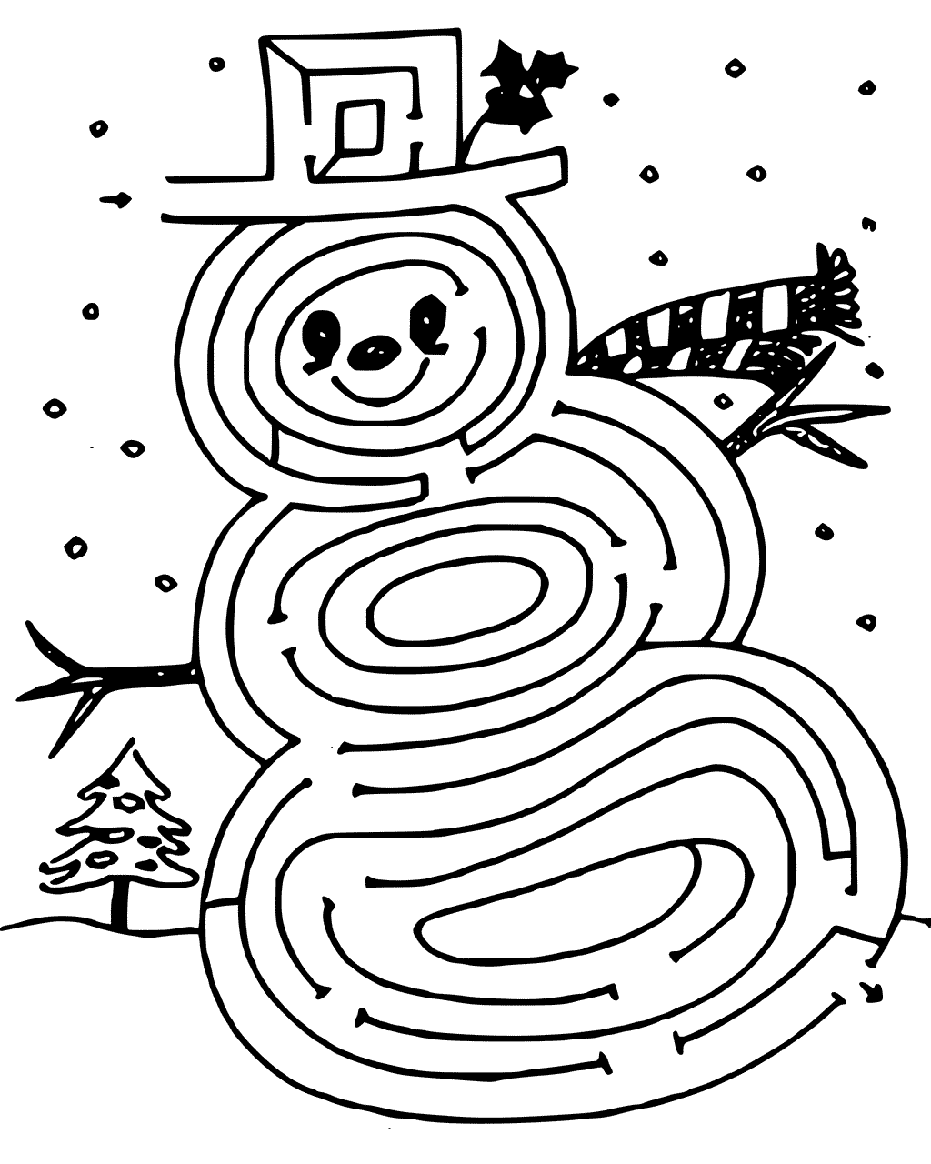 1024x1280 Snowman Coloring Page Maze