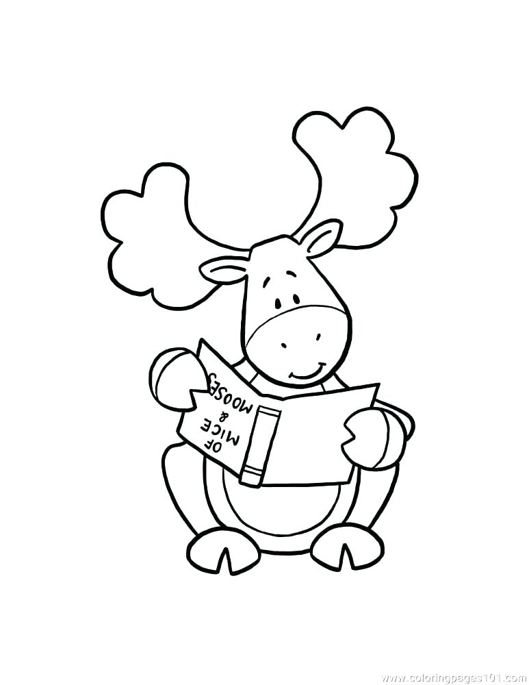 773x1000 Moose Coloring Page