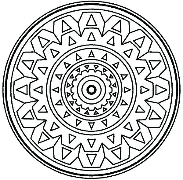 600x589 Mosaic Coloring Page Medallion Mandala Mosaic Coloring Page Free
