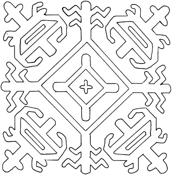 600x582 Free Mosaic Coloring Pages