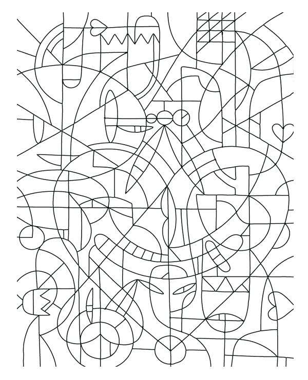 600x741 Free Mosaic Coloring Pages Free Abstract Coloring Pages Mosaic