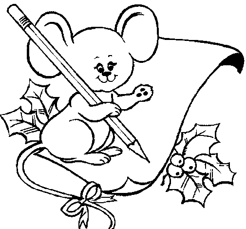 505x470 Christmas Mouse Coloring Pages