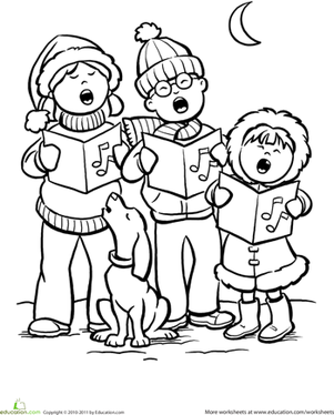 301x374 Color The Carolers Worksheets, Music Classroom And Music Education