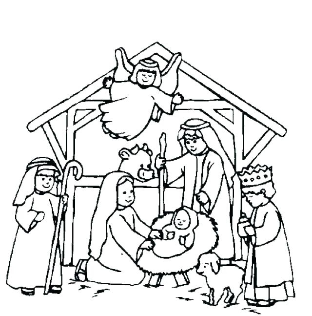 640x647 Christmas Coloring Pages Nativity Nativity Coloring Pages