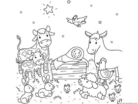 281x211 Nativity Animals Coloring Pages Free