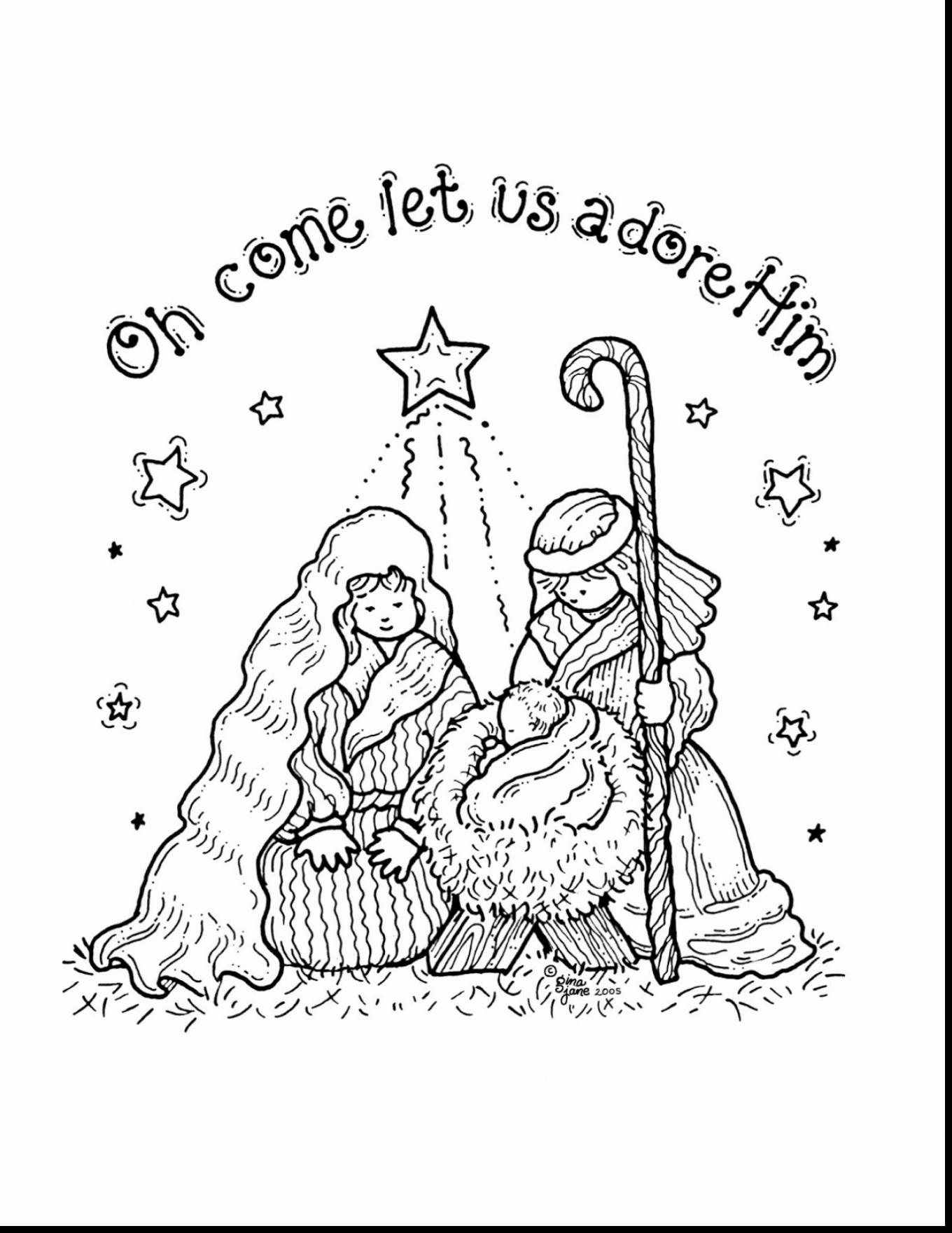 1360x1760 Majestic Design Christmas Nativity Coloring Pages Printable Free