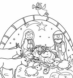 236x254 Printable Nativity Scene Coloring Pages For Kids