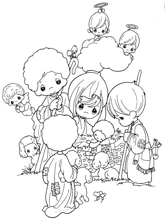564x753 Nativity Scene Coloring Pages Free