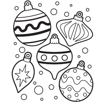 340x340 Christmas Ornament Coloring Pages Images