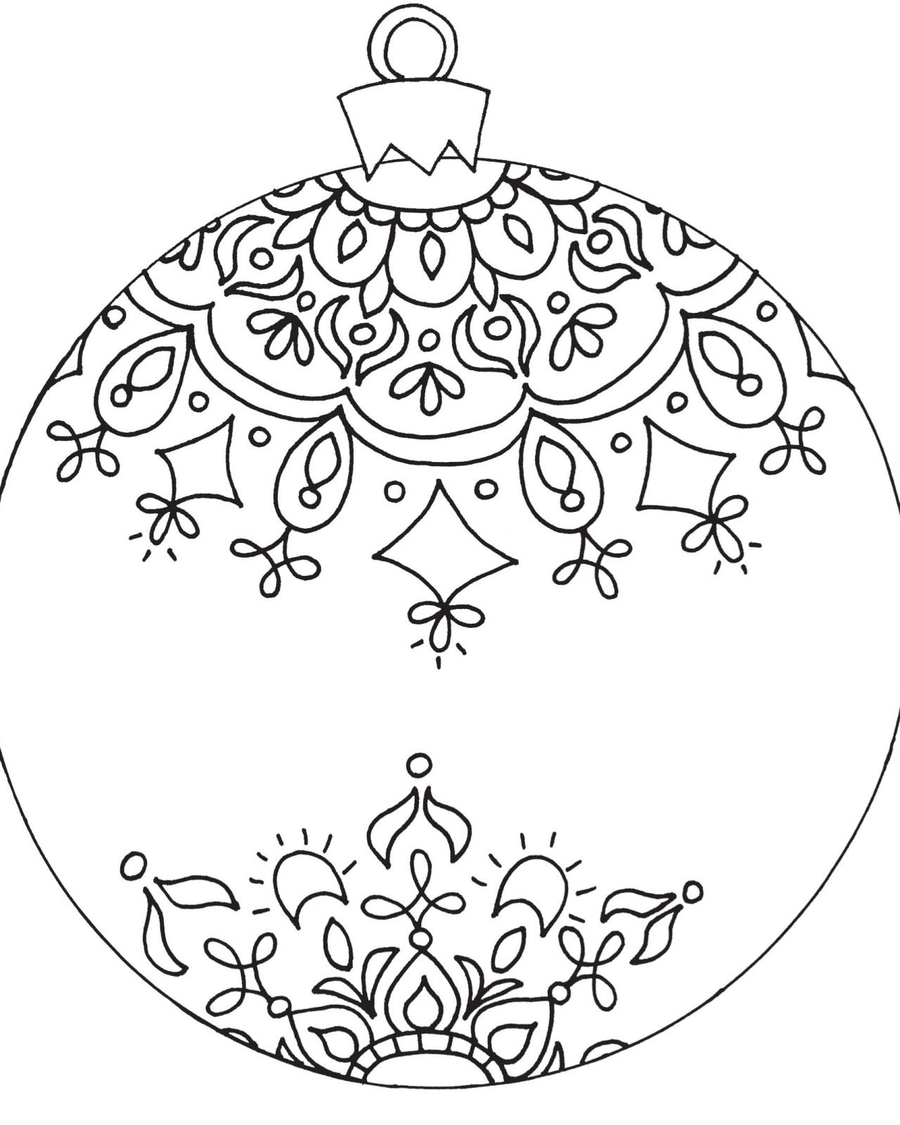 1280x1600 Ornament Coloring Page Christmas Pages Free Celebrations