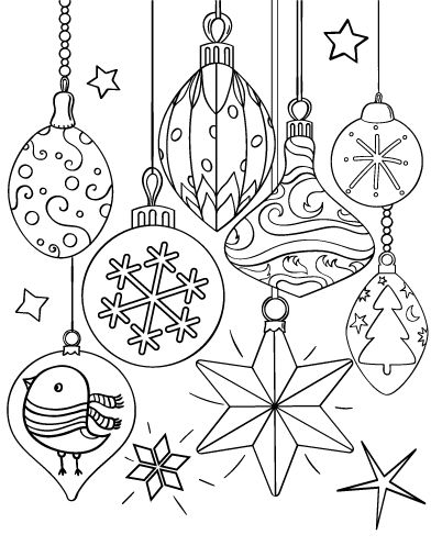 Christmas Ornaments Coloring Pages Printable