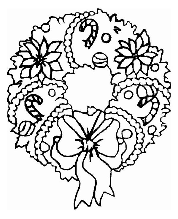 600x738 Christmas Coloring Pages Wreaths A Sweet Christmas Wreath Ornament