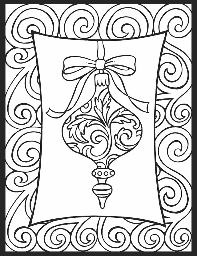 640x830 Christmas Ornament Coloring Page