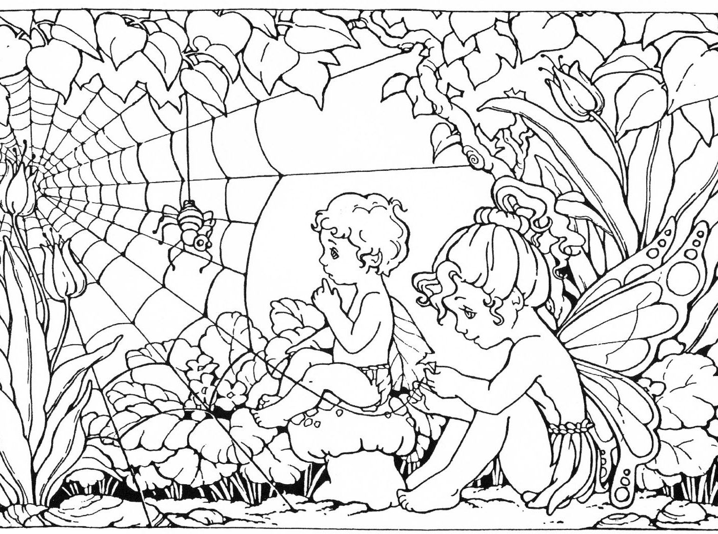 1400x1041 Fairy Themed Party Coloring Page For Kids Sensational Adults