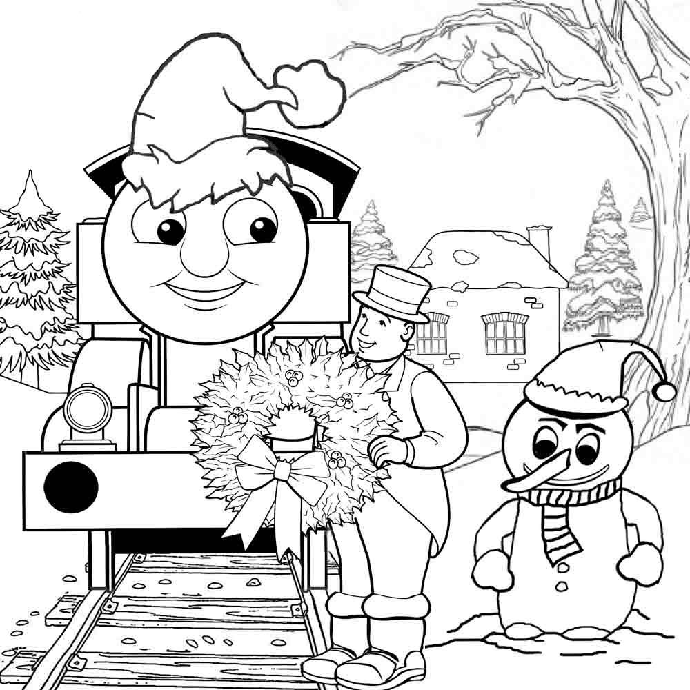 1000x1000 Thomas Marry Christmas Party Coloring Pages