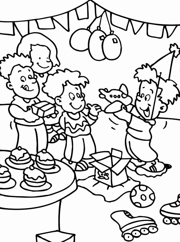 600x806 Birthday Party Christmas Party Coloring Pages