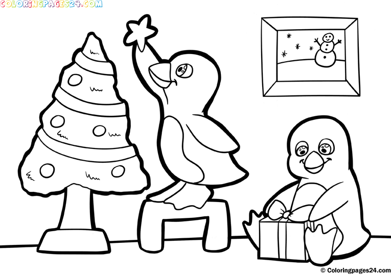 765x539 Cute Penguins Coloring Pages