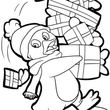 360x360 Christmas Penguin Coloring Pages