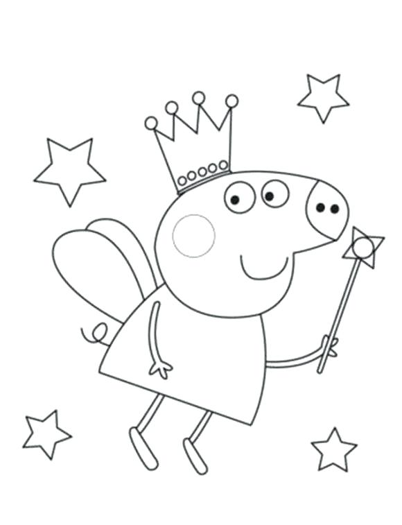 580x757 Peppa Pig Coloring Page Fairy Pig Coloring In Pages Pig Colouring