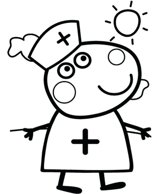 600x740 Coloring Pages Peppa Pig Coloring Page Christmas Colouring Pages
