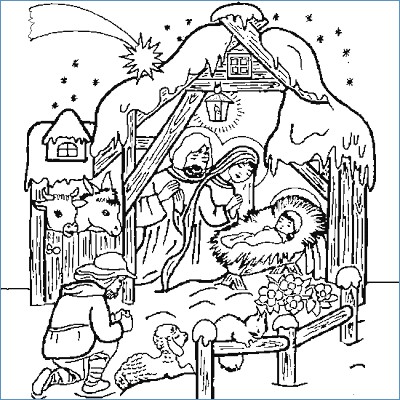 400x400 Christmas Birth Of Jesus Coloring Pages