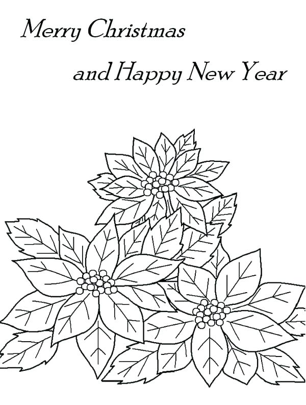 600x793 Poinsettia Coloring Pages Coloring Pages Merry Merry And Happy New