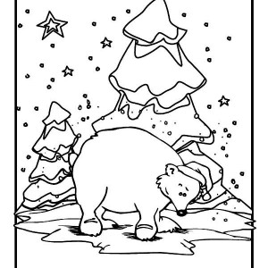 300x300 Polar Bear Coloring Pages For Christmas