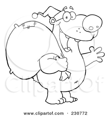450x470 Christmas Polar Bear Coloring Pages