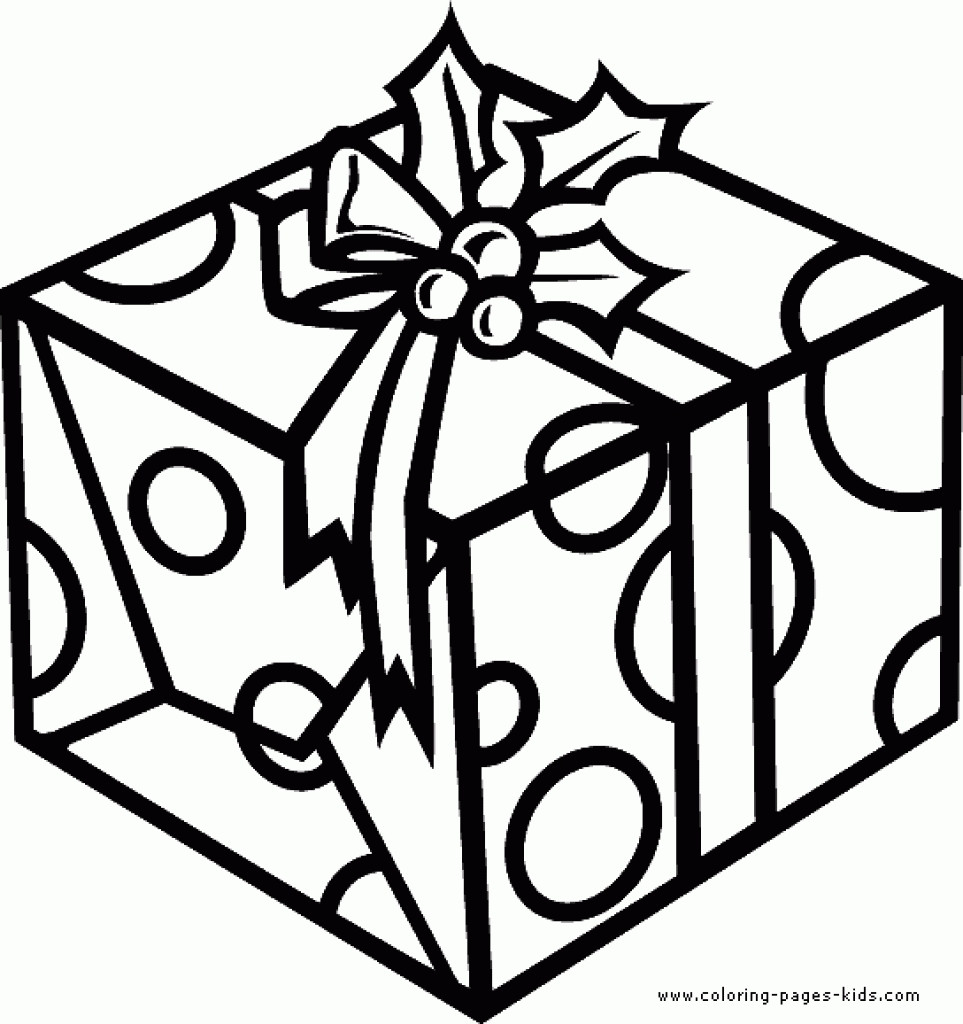 963x1024 Present Coloring Page Bow Decoration On Top Christmas Presents