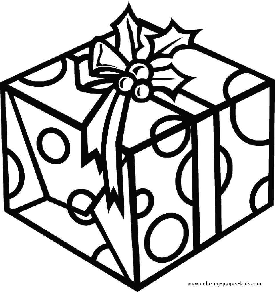 963x1024 Gift Coloring Page For Christmas Present Pages