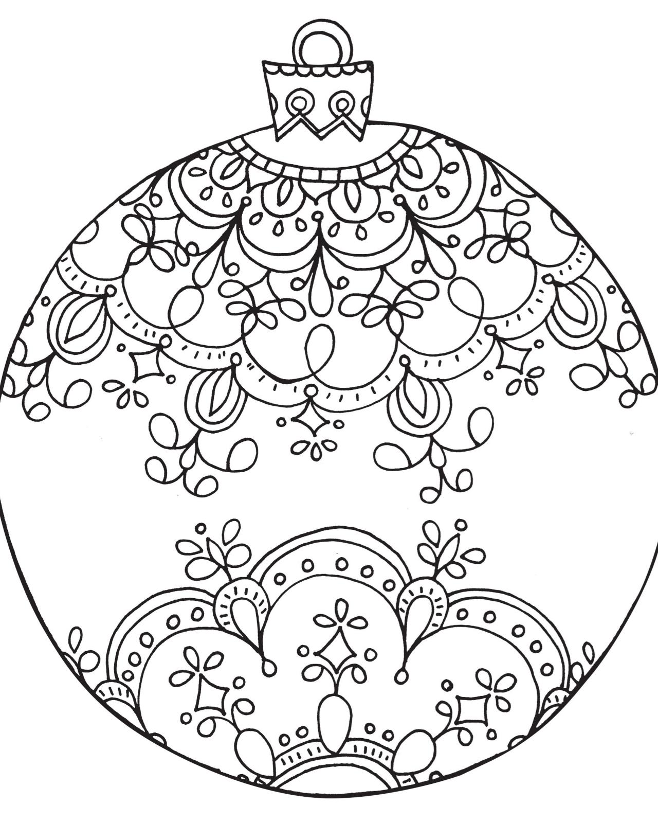 1280x1600 Christmas Ornament Coloring Page Cut Out Pages