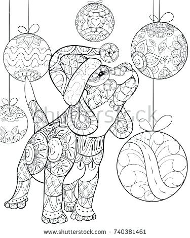 375x470 Christmas Puppy Coloring Pages Adult Coloring A Cute Art Style