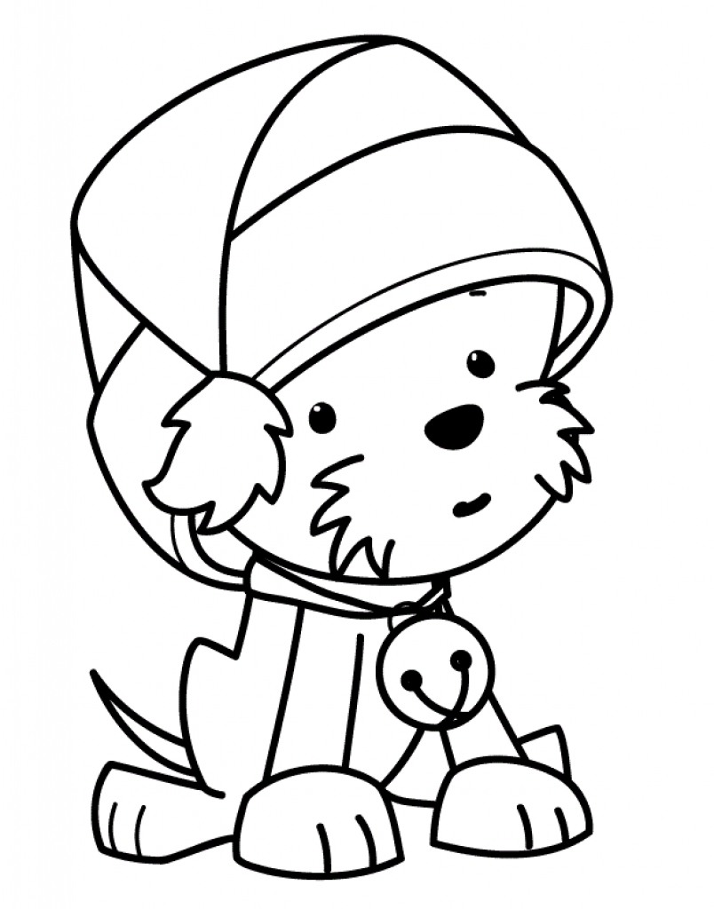 804x1024 Christmas Puppy Coloring Pages Color Dog Throughout