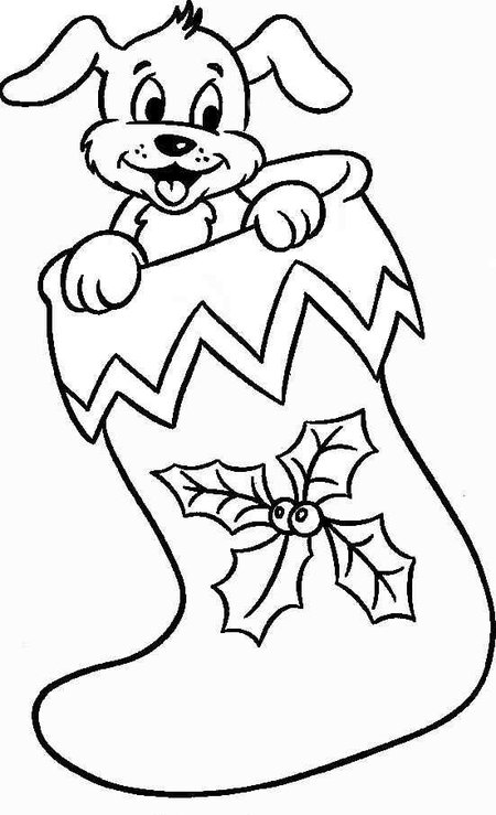 450x739 Cute Christmas Puppy Coloring Pages