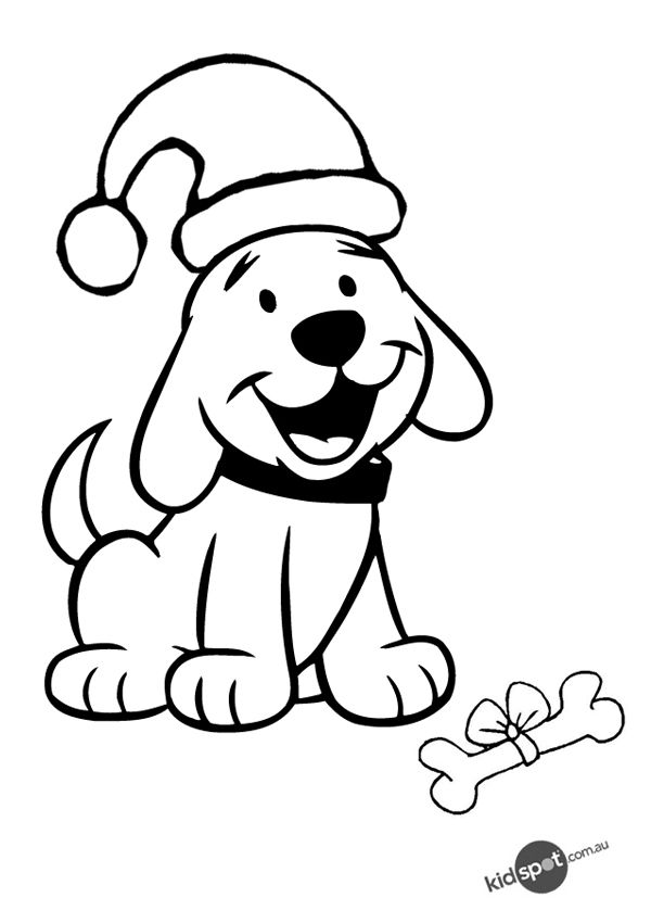 600x850 Free Online Christmas Puppy Colouring Page Signs